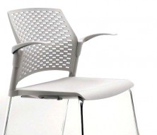 Rewind 4 Leg Chair. Wing Arm Rests. Chrome Frame. Available 10 Colours